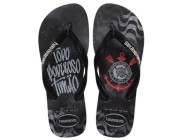 Chinelo Havaianas Top Times Corinthians - Preto/Preto Atacado