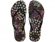 Chinelo Havaianas Slim Animals - Preto/Pink Lemonade Atacado