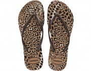 Chinelo Havaianas Slim Animals - Rose Gold/Café Atacado