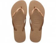 Chinelo Havaianas Slim Logo Metallic - Rose Gold Atacado