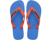 Chinelo Havaianas Brasil Logo - Azul/Laranja Atacado