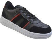 Tênis Juvenil Via Vip - Preto/Vermelho Atacado