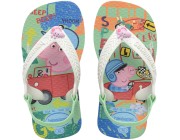 Chinelo Infantil Havaianas Baby Peppa Pig - Branco/Branco Atacado