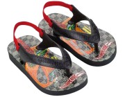 Chinelo Baby Ipanema Polly Hot Wheels - Preto/Vermelho Atacado