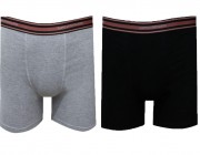 Cueca Boxer Lupo Kit c/ 2 - Cinza Mescla/Preto Atacado