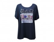 Blusa T-Shirt City Lady Plus Size - Marinho Atacado