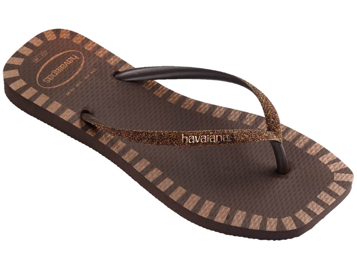Chinelo Havaianas Square Glitter Contour