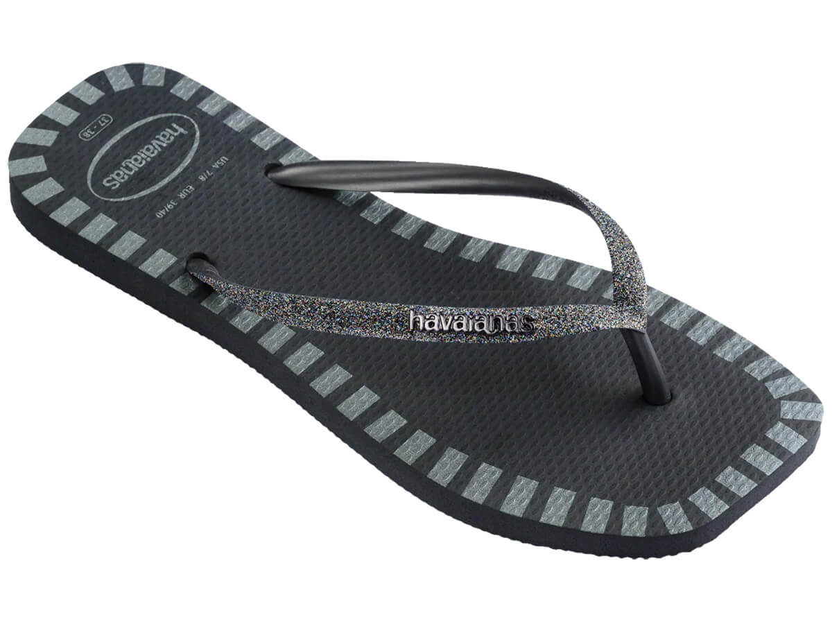 Chinelo Havaianas Square Glitter Contour